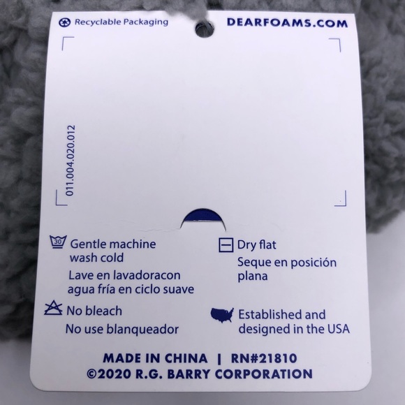 DEARFOAMS Faux Sherpa Memory Foam Slippers Very cushiony Gray /Sleet Size S 5-6 - Picture 7 of 13